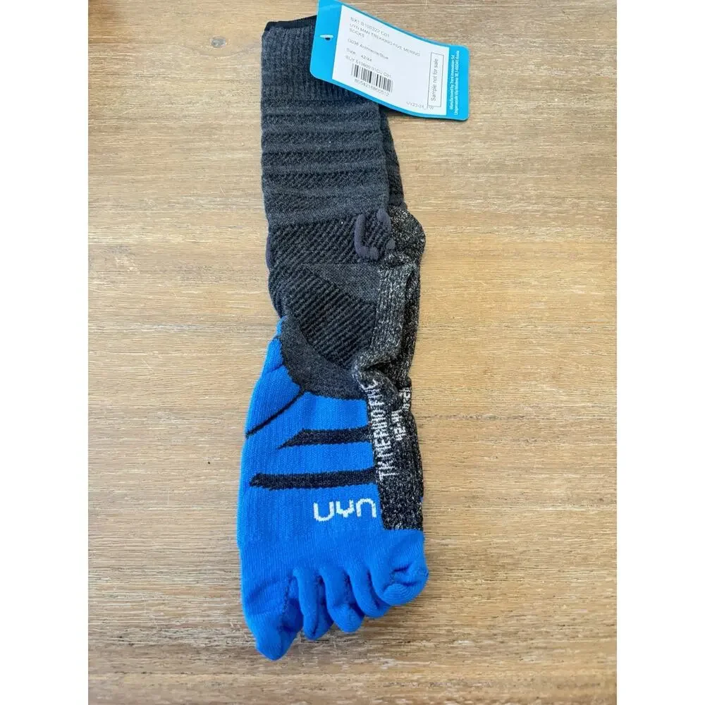 UYN Five Toe Performance Socks Black Blue Athletic Running Hiking